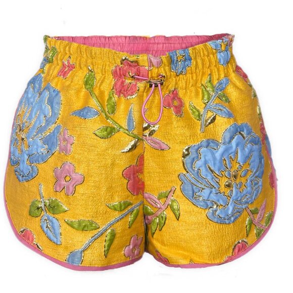 Arianne Elmy Yellow Good Luck Shorts - Picture 1 of 3